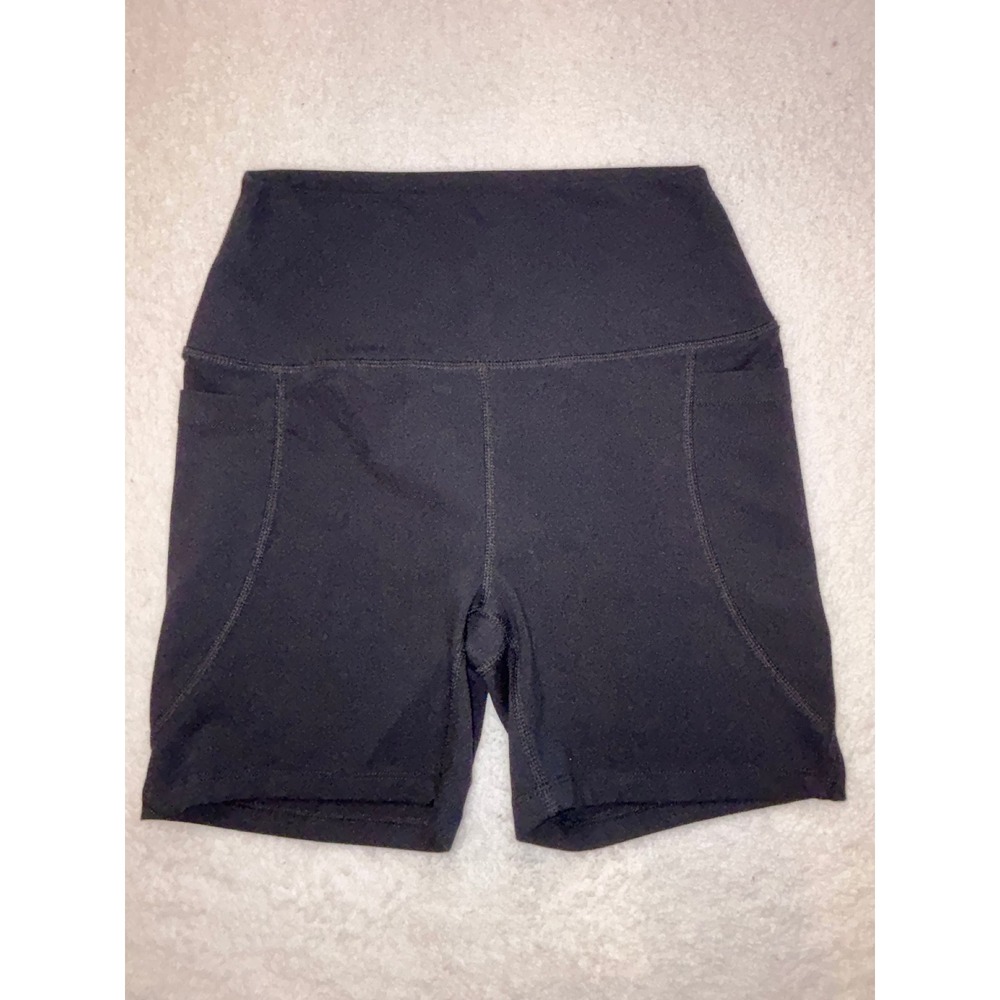 Sage Collective Womens High Rise Biker Shorts Gray Side Pockets Size Small
